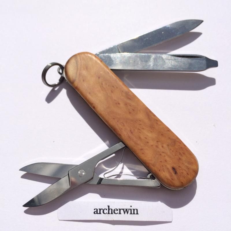 archerwin's Swiss Army Knives WOOD SCALES Victorinox Classic in White